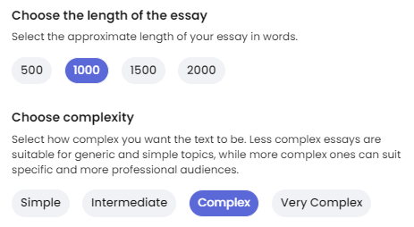 AI Essay Writer Details entry popup